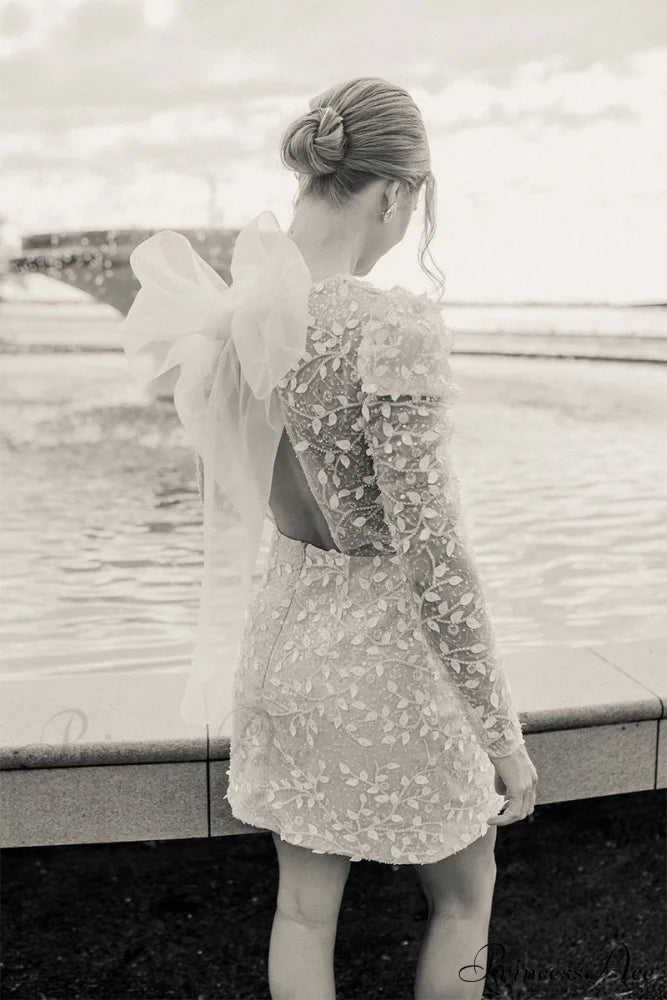 Lovingly Yours Graceful Lace Mini Dress Ivory / 8