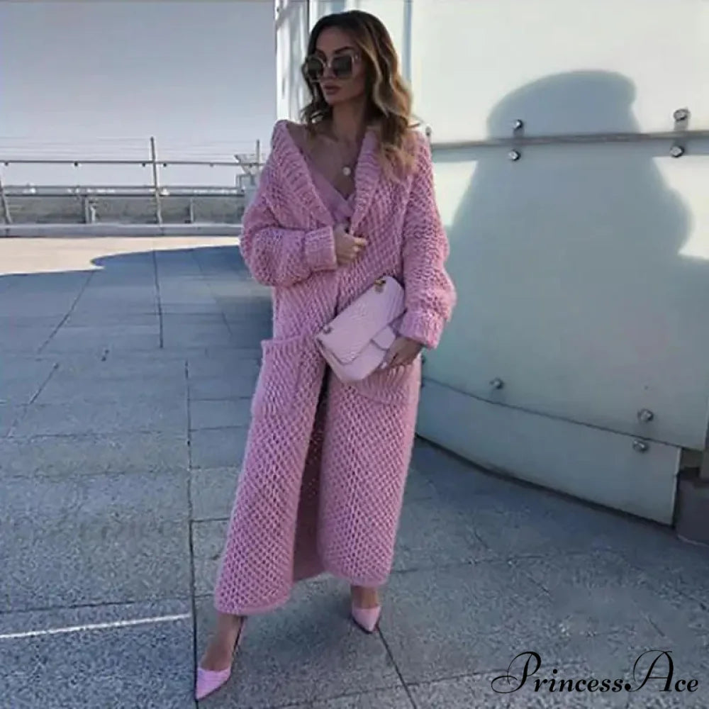 Low Collar Knitted Sweater PURPLE / S cardigans-241228