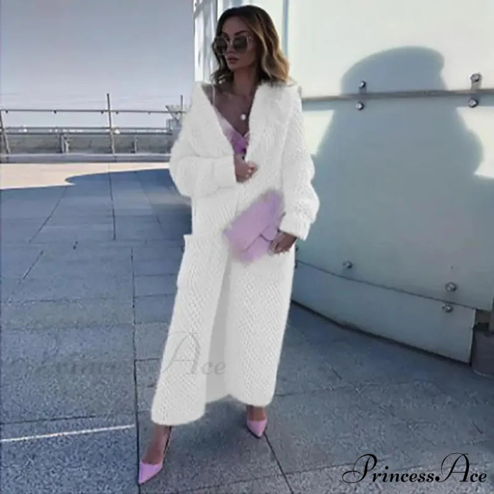 Low Collar Knitted Sweater WHITE / S cardigans-241228