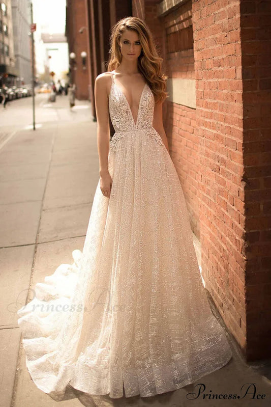 Low-cut Neckline Sleeveless Mermaid Bridal Gown lvory white / 2 weddingdress-250223