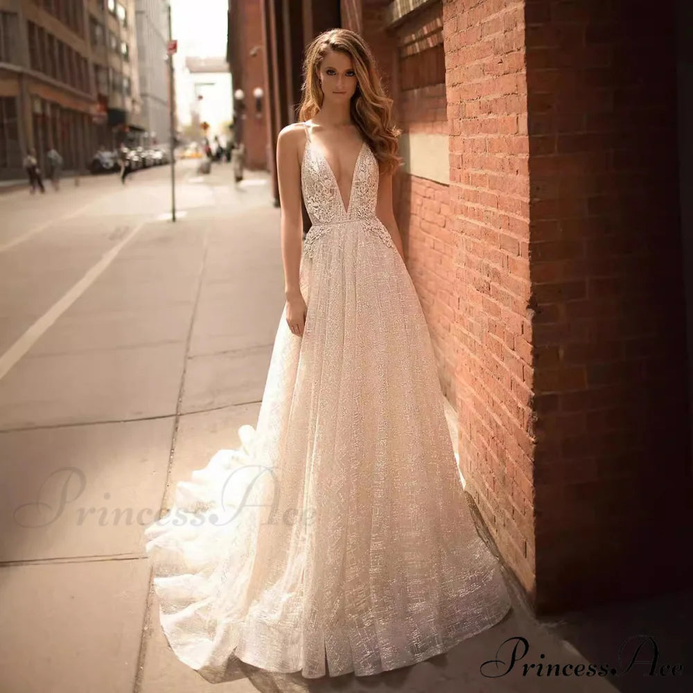 Low-cut Neckline Sleeveless Mermaid Bridal Gown weddingdress-250223