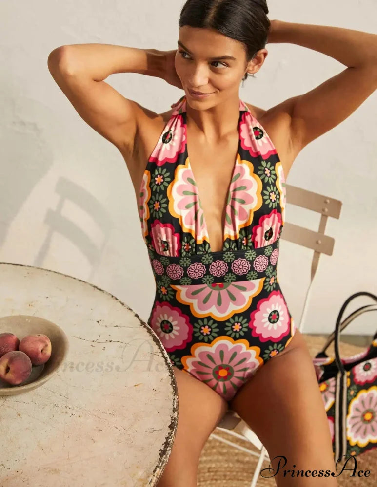 Low-cut Plunging Backless Swimsuit Seductive One Piece onepiece-250223