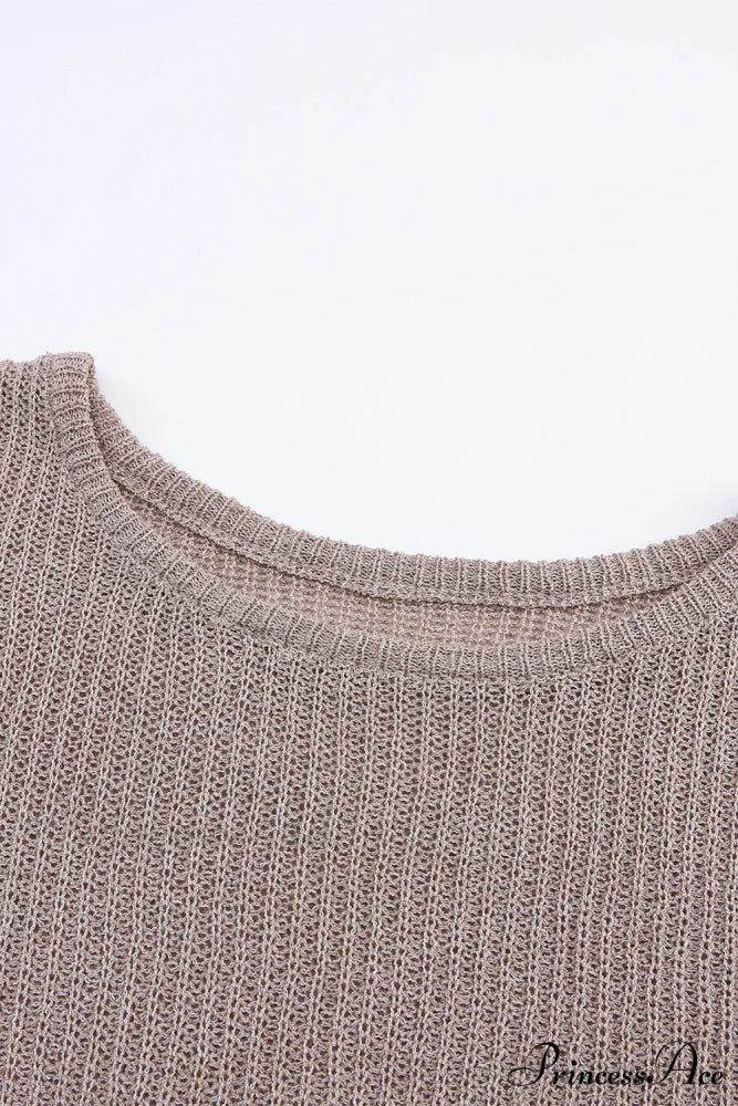 Low Dolman Slouchy High Gray Arm Sweater