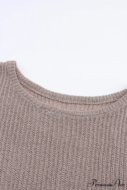 Low Dolman Slouchy High Gray Arm Sweater