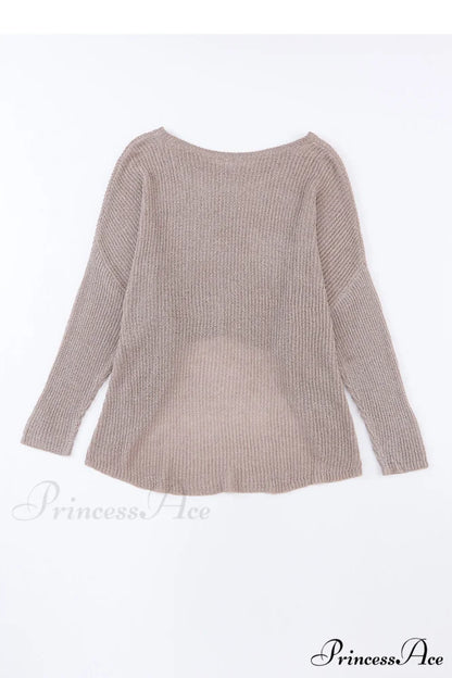 Low Dolman Slouchy High Gray Arm Sweater