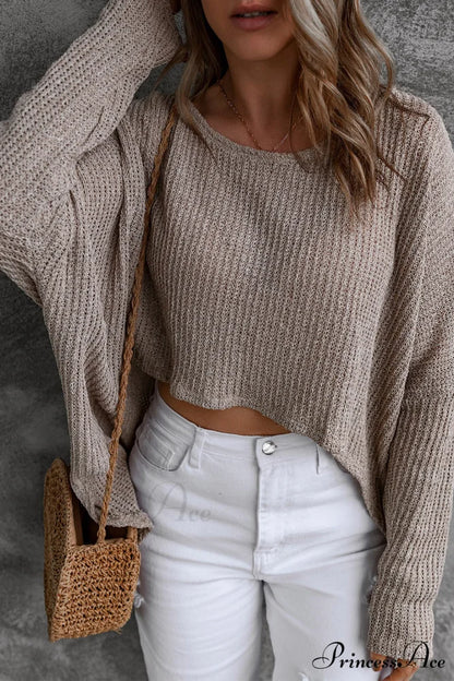 Low Dolman Slouchy High Gray Arm Sweater Gray / S / 75% Acrylic + 25% Polyamide