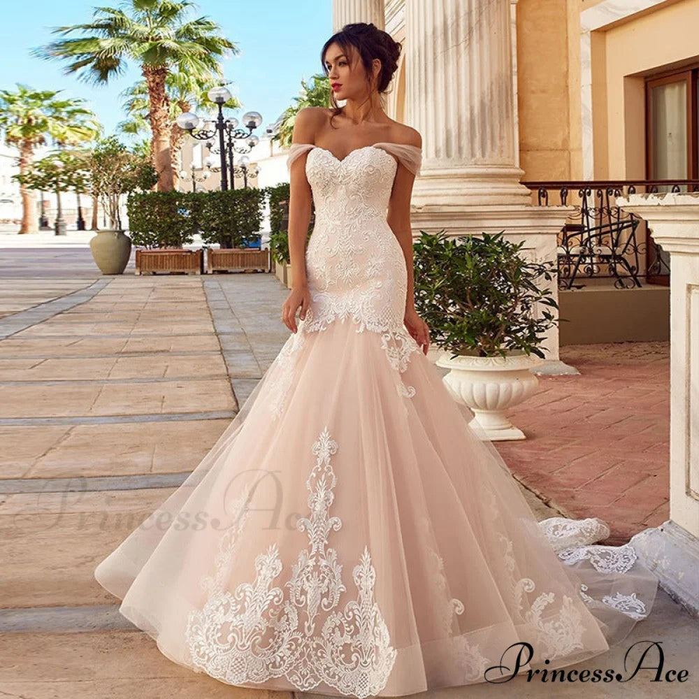Low Plunging Scoop Back Wedding Gown pink / S weddingdress-250223