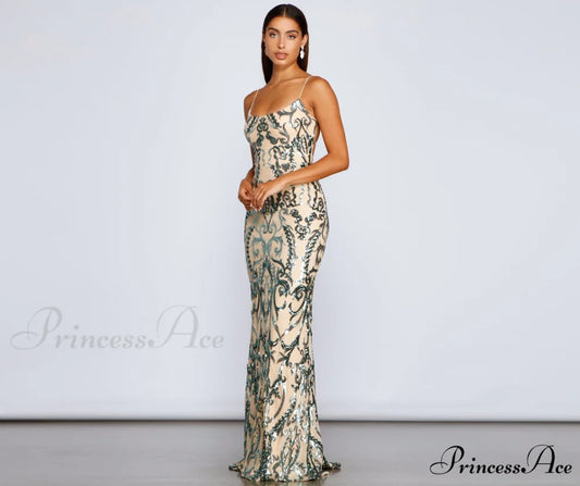 Luana Formal Open Charming Back Sequin Dress