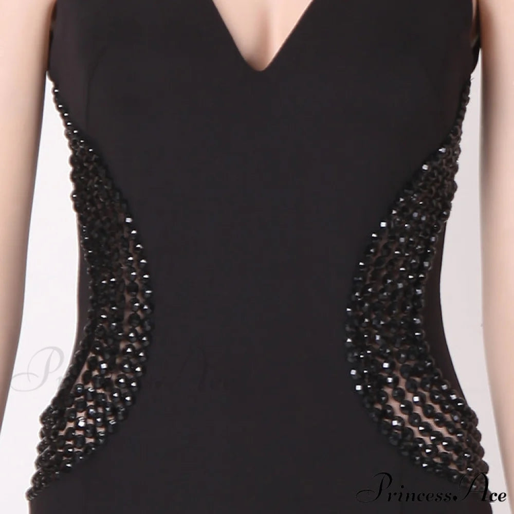 Lucille Formal Stylish Lace Mermaid Dress BLACK / M