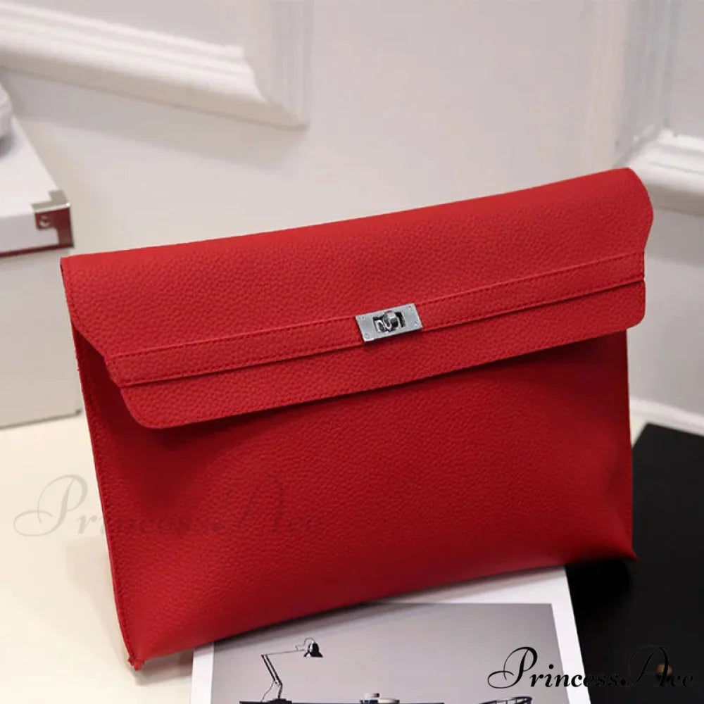 Lychee Design PU Leather Envelope Clutch wristlet-250126