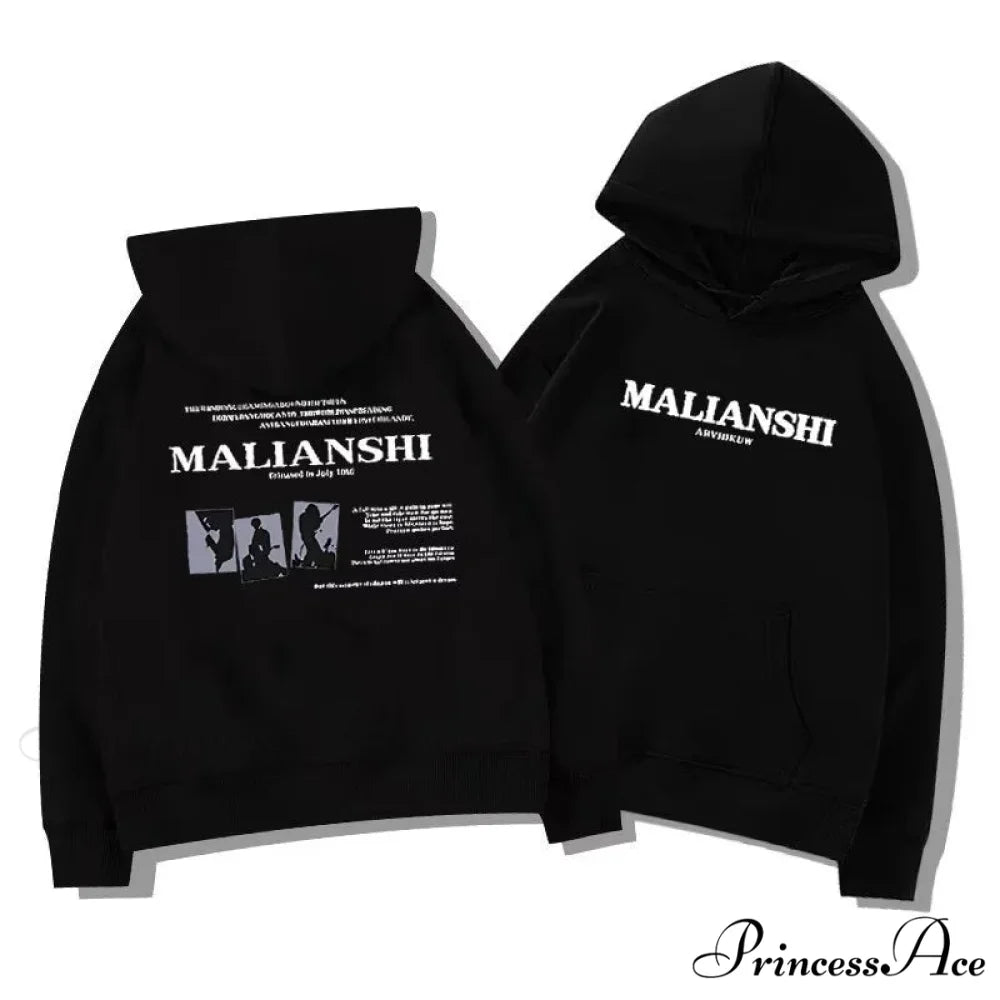 Main Street Correspondence Print Urban Music Hoodie hoodies-241228