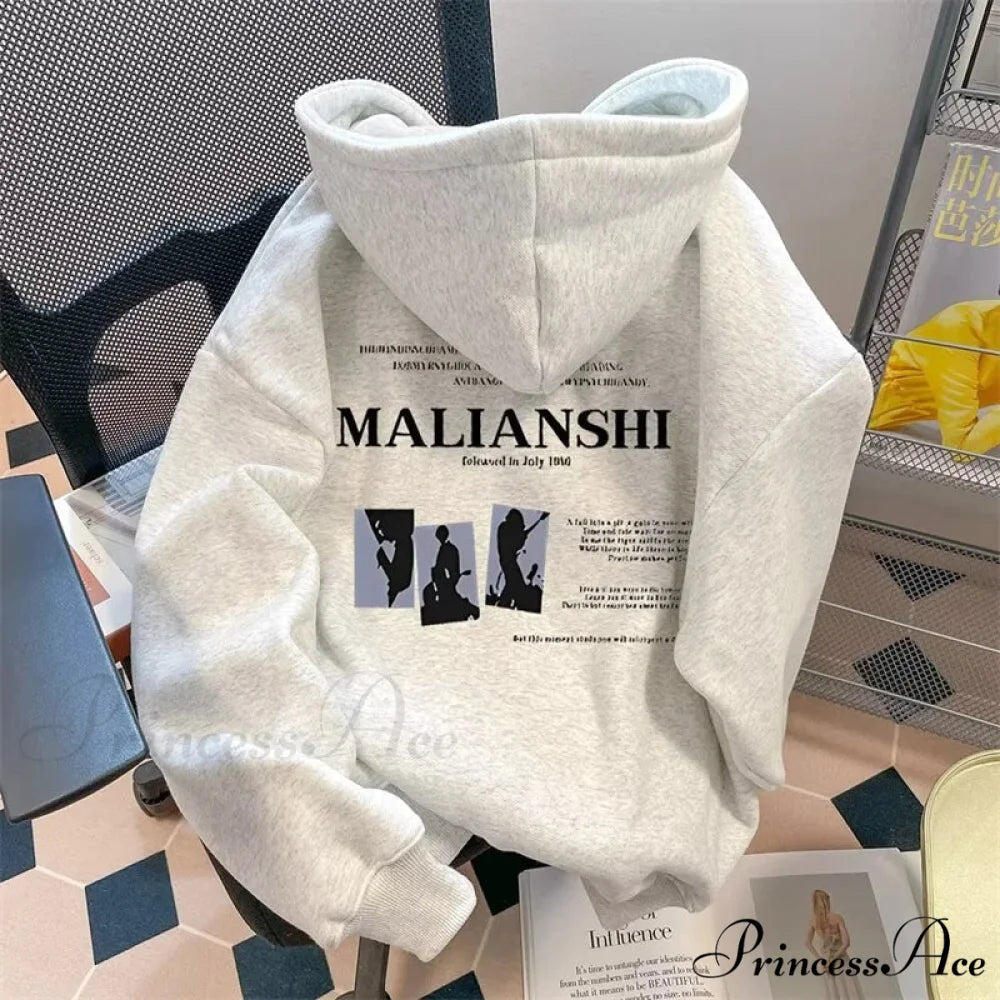 Main Street Correspondence Print Urban Music Hoodie hoodies-241228