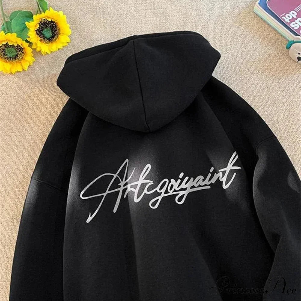 Main Street Correspondence Printed Generously Sized Hoodie hoodies-241228