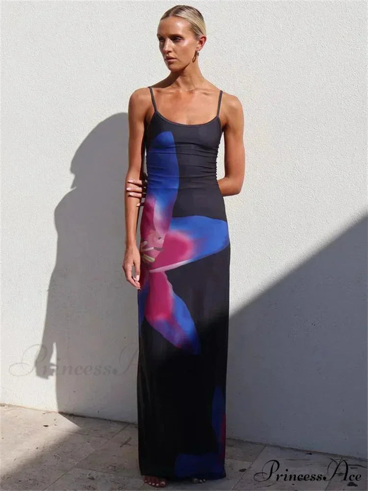 MALVINA Elegant MAXI DRESS Blue / S