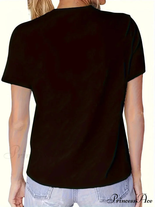 Mama Print Short Sleeve Crew Neck Women’s Spring & Summer Top T-shirt