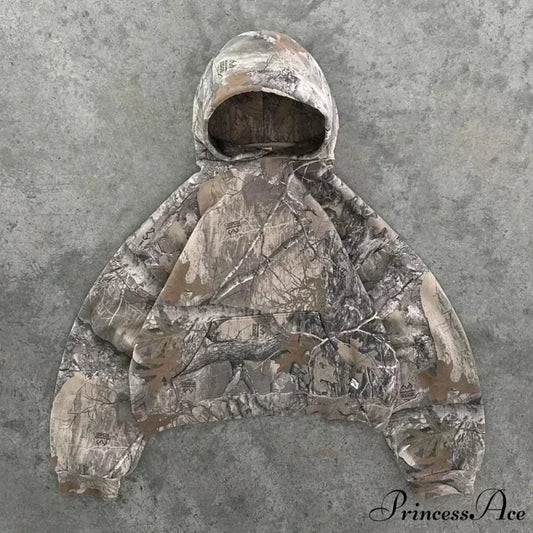 Maple Leaf Visual Pullover Hoodie brown / S hoodies-241228