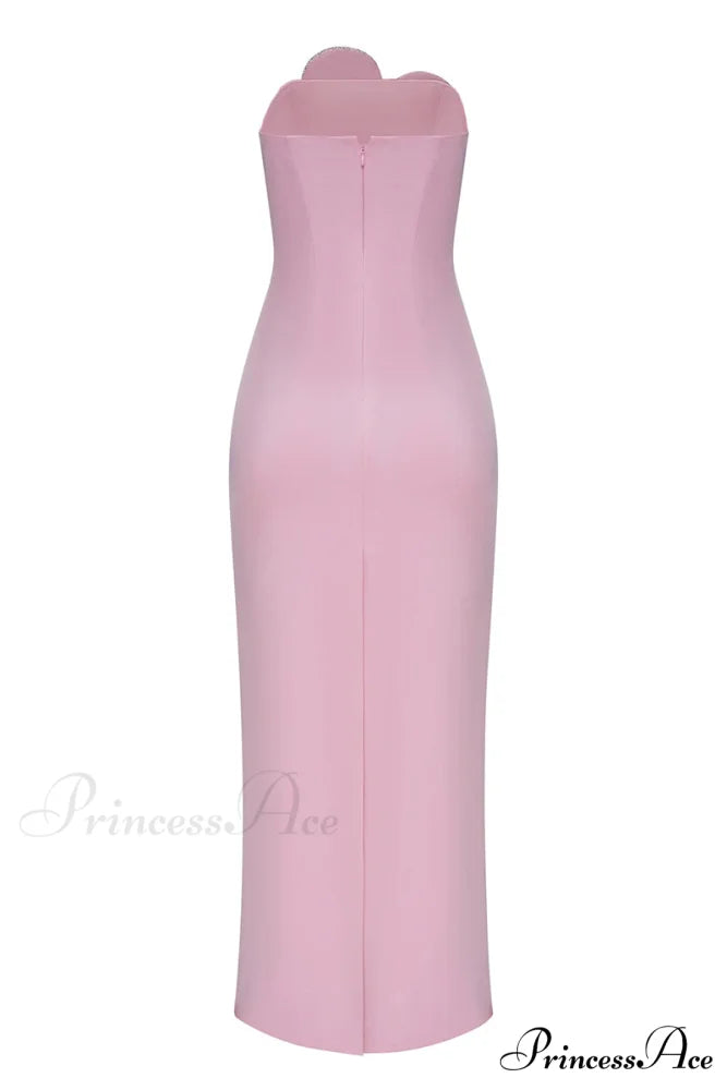 Marchesa Strapless Graceful Maxi Dress