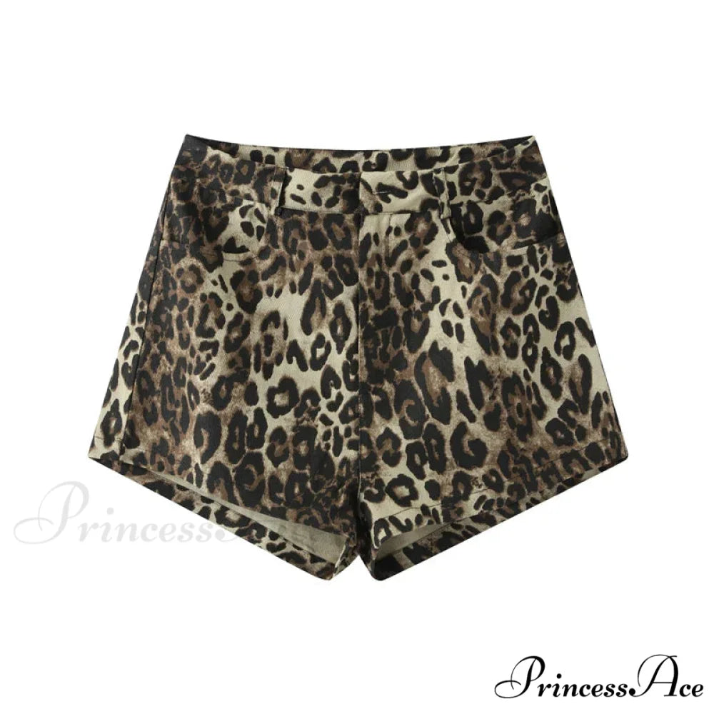 MARLEE Elegant SHORTS Leopard print light / S