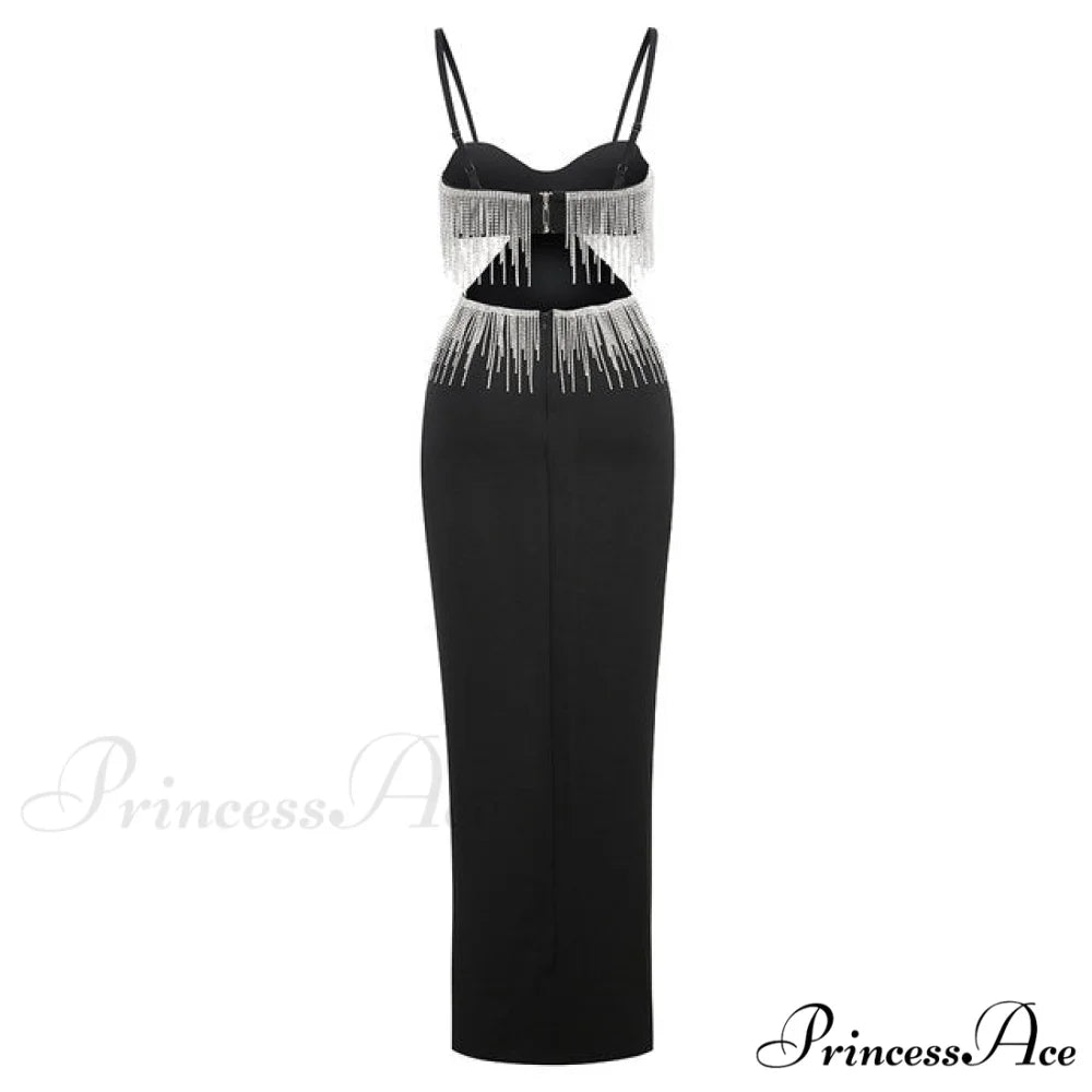 MARLENA Elegant MAXI DRESS Black / S