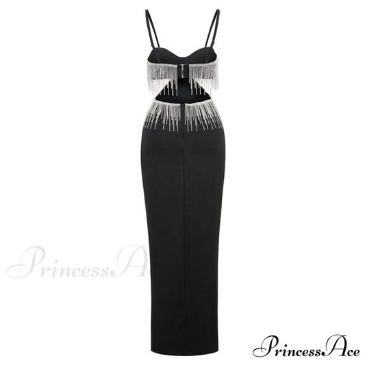 MARLENA Elegant MAXI DRESS Black / S