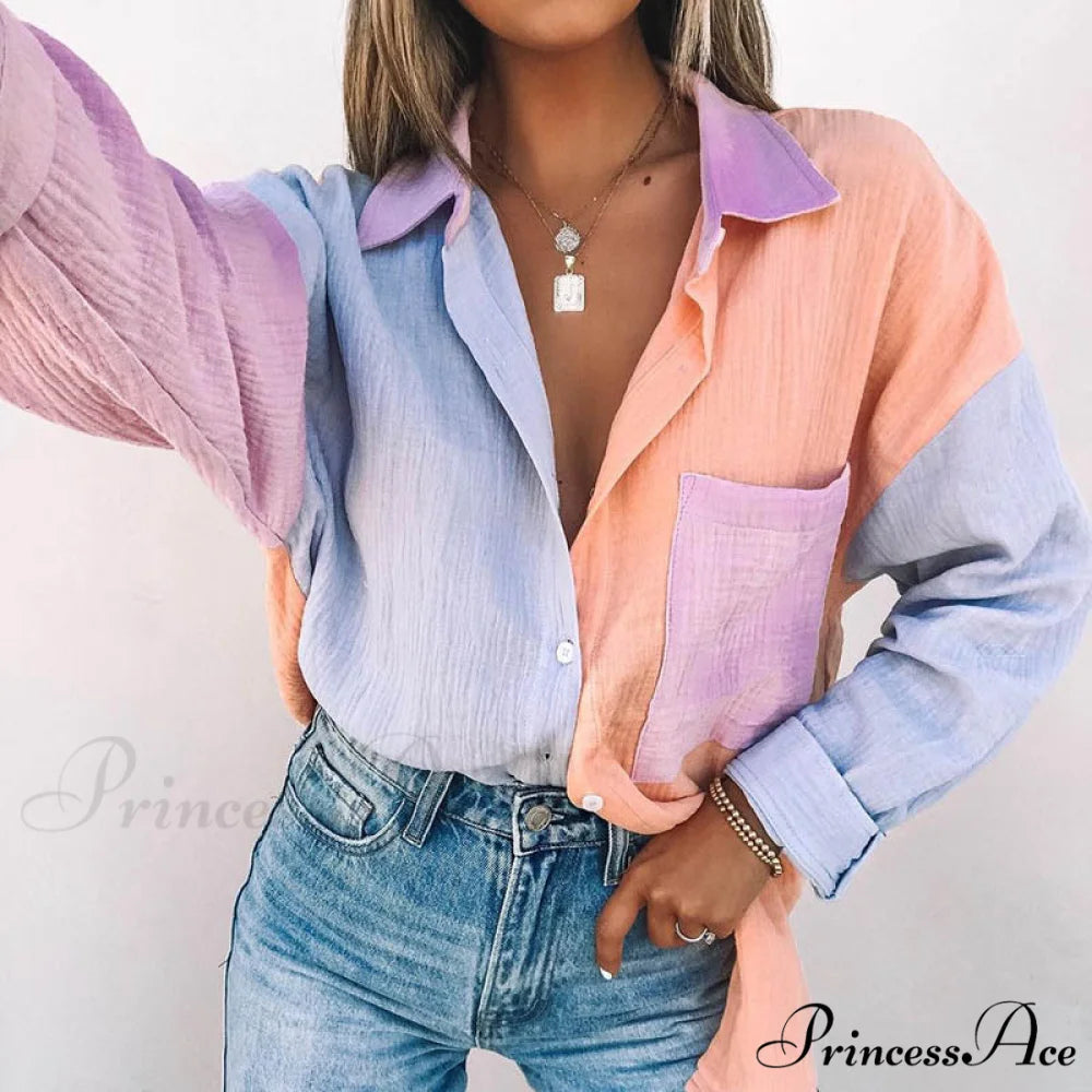 Marly Blouse Orange Blue / S