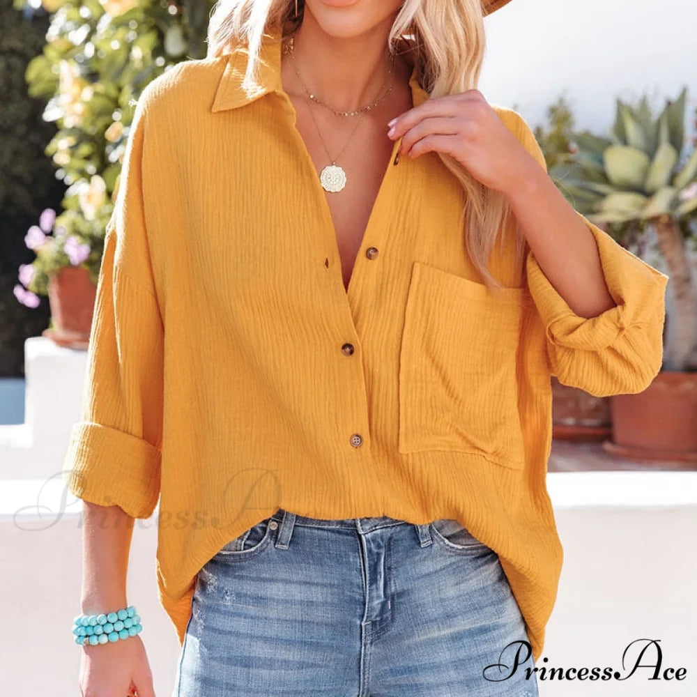 Marly Blouse Solid Yellow / S