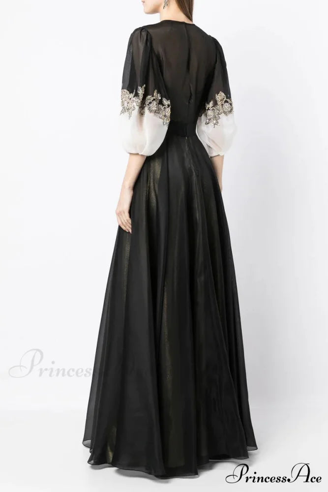 Medeline Black Graceful Maxi Dress