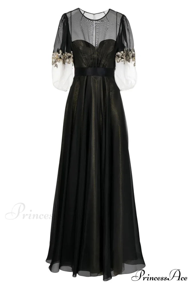 Medeline Black Graceful Maxi Dress
