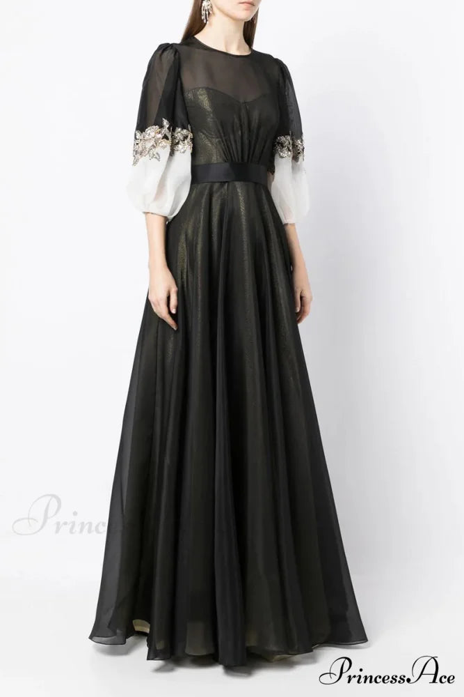 Medeline Black Graceful Maxi Dress