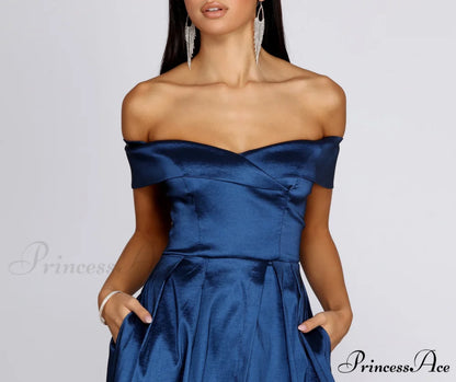 Megan Taffeta Off Charming The Shoulder Ball Gown