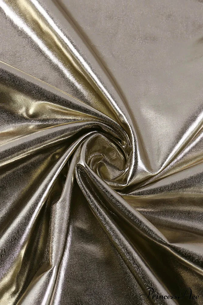 Mental Coating Tie-straps Backless Dress