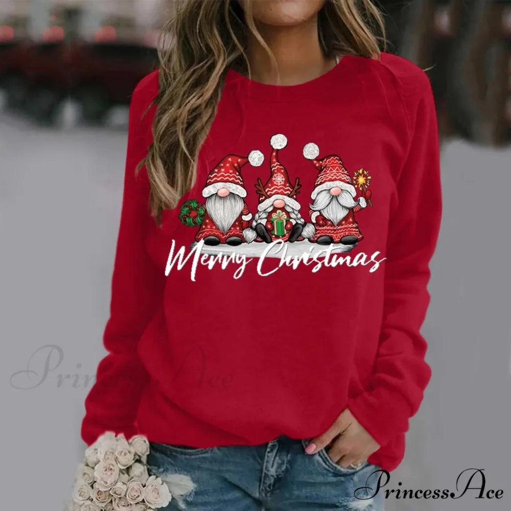 Merry Christmas All Season Fashion New Design Long Sleeve Christmas Hoodie Red / M Christmas Hoodies-L