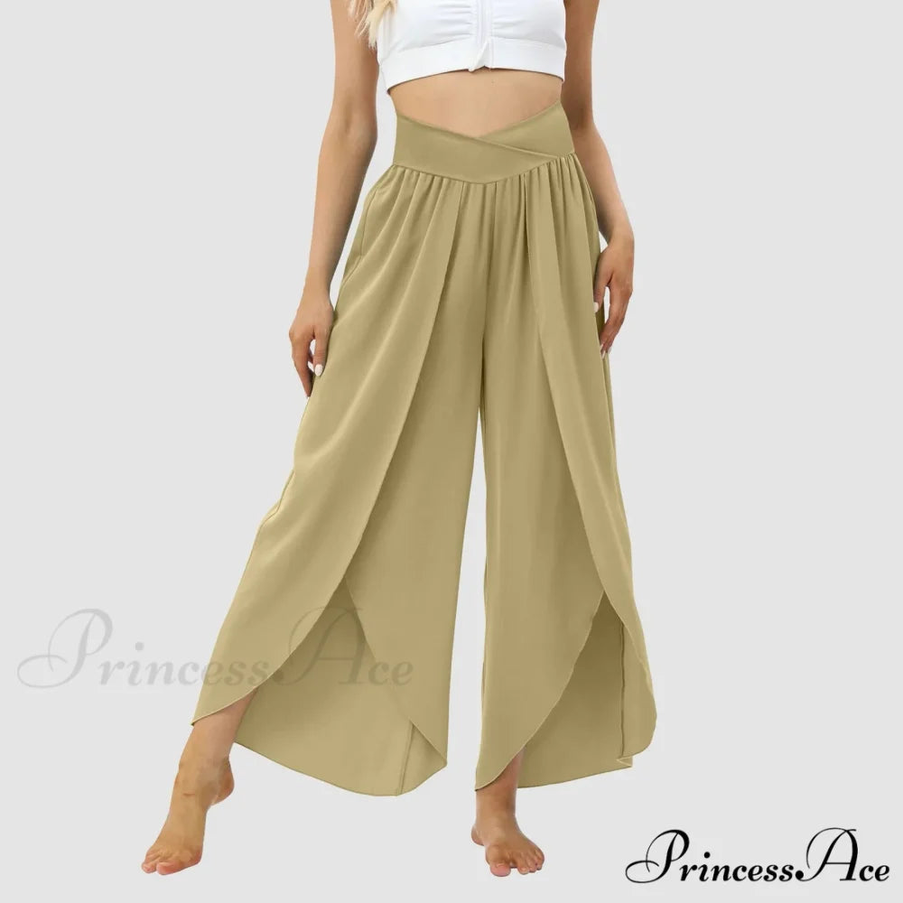 Mesh Frilled Folded Warm-weather Trousers Mint Green / S pants-241228