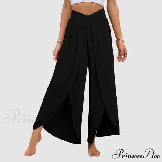 Mesh Frilled Folded Warm-weather Trousers pants-241228