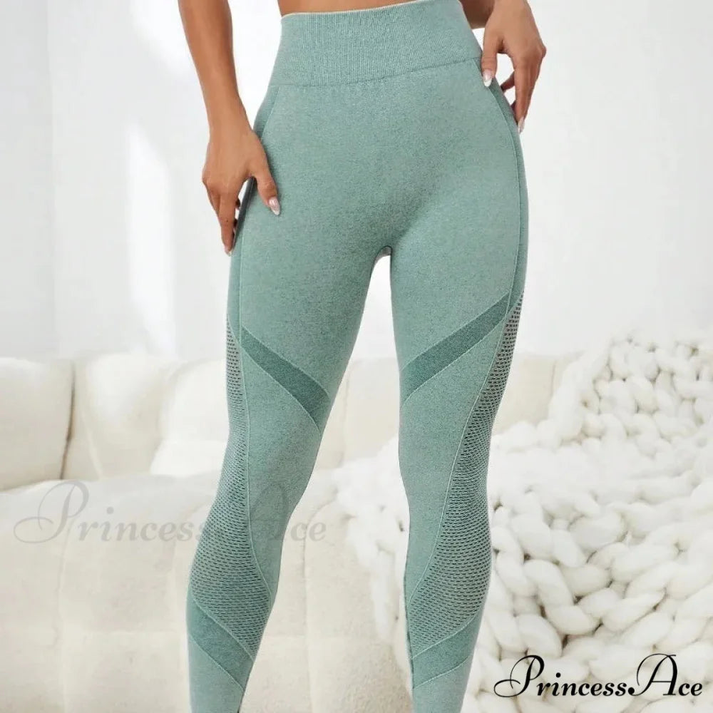 Mesh Hollow-Out High-Waist Running Fashion Legging