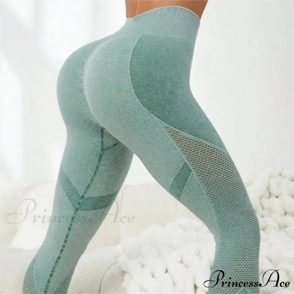Mesh Hollow-Out High-Waist Running Fashion Legging