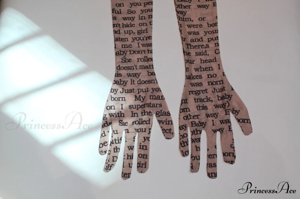 Mesh Letter Print Charming Sleeveless Top With Gloves