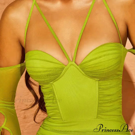 Mesh Straps Short Dress minidress-250223