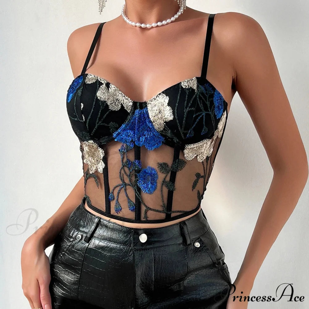 Mesh Tank Top Seductive Slim Bustier croptop-250126
