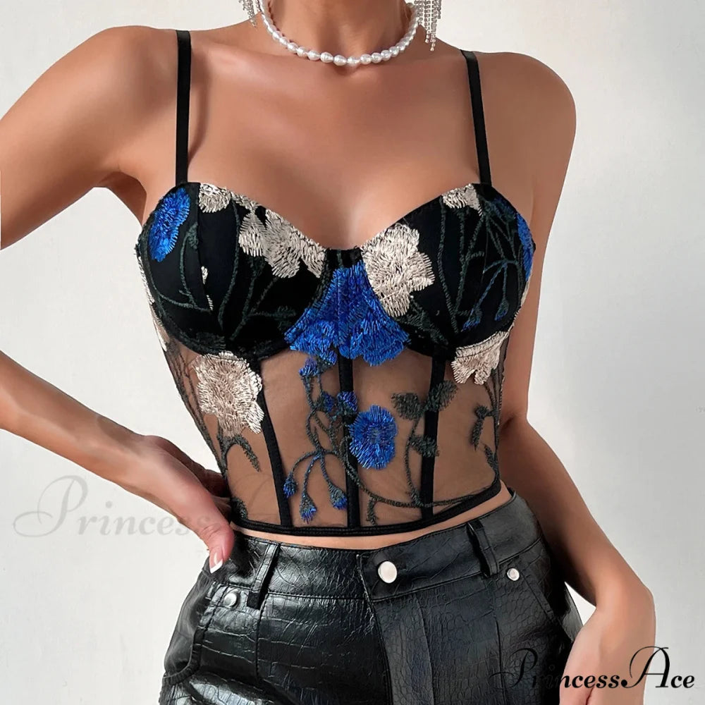 Mesh Tank Top Seductive Slim Bustier croptop-250126