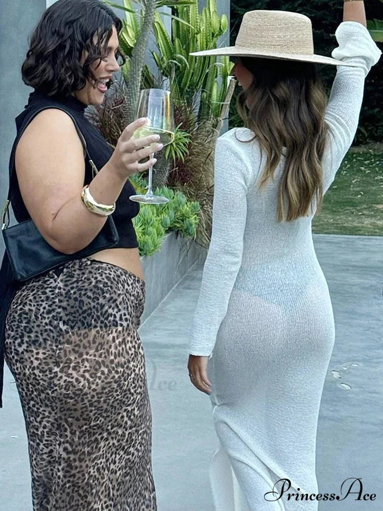 Mesh Transparent Maxi Holiday Dress vacationdress-250223