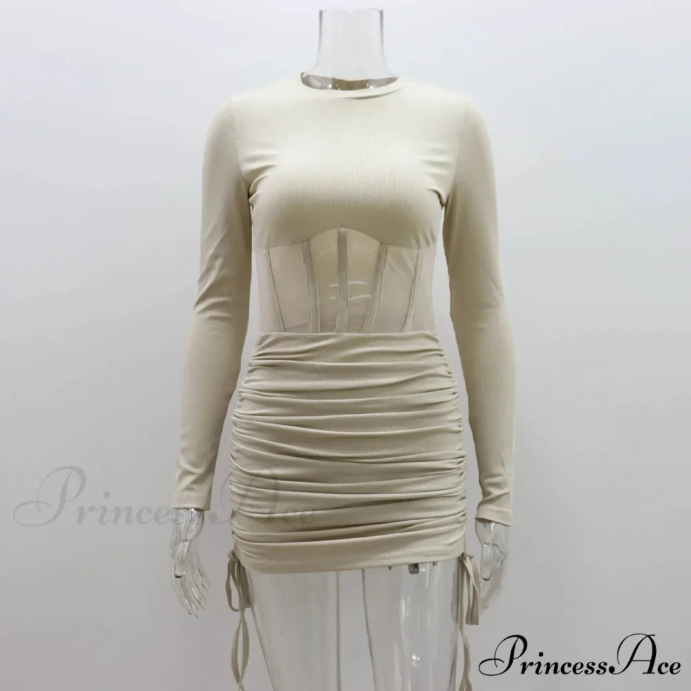 Mesh Waist Bodycon Mini Dress