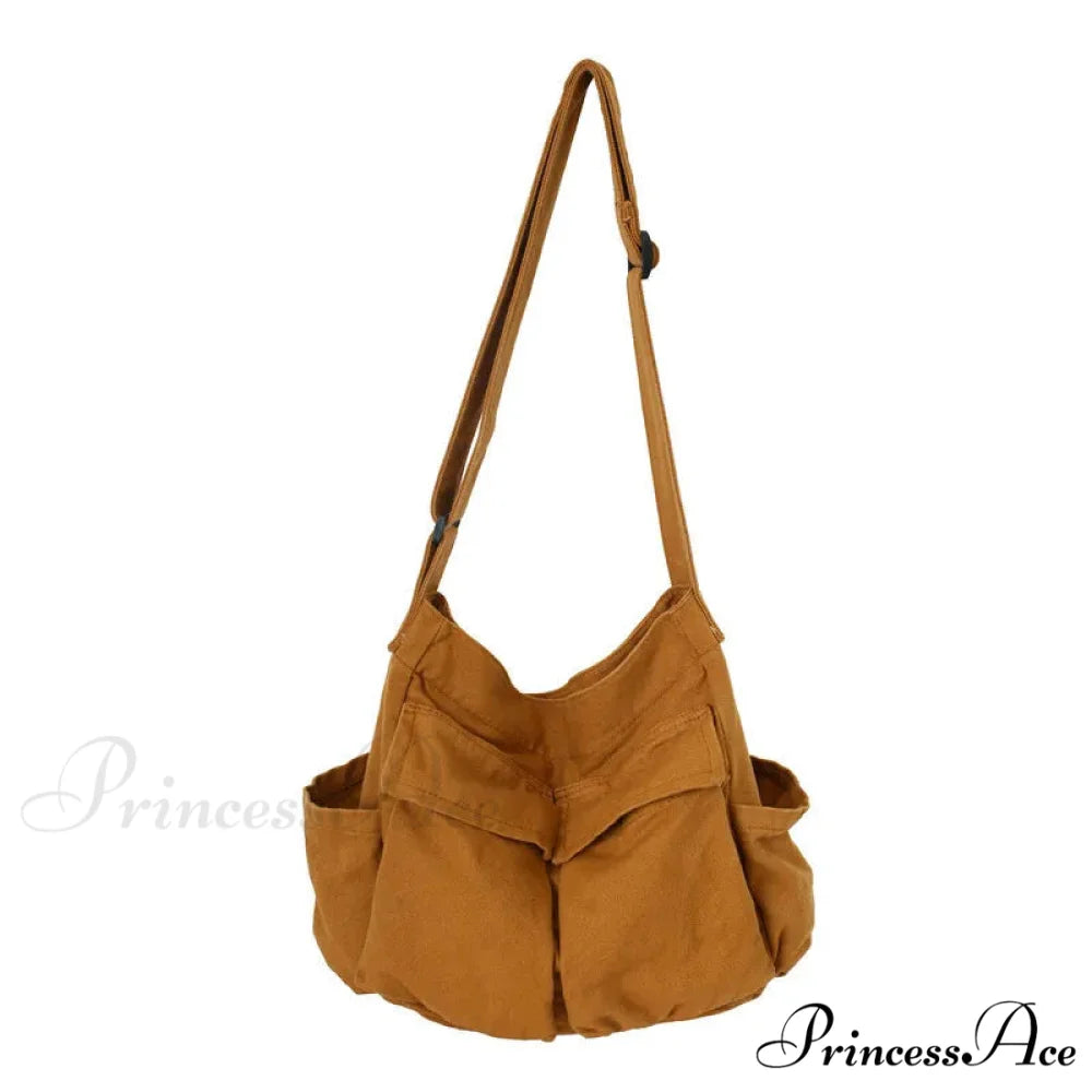 Messenger Spacious Capacity Canvas Crossbody Brown crossbody-250126