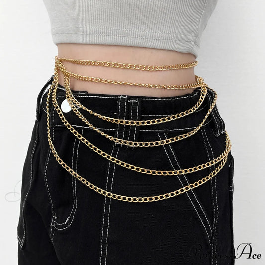 Metal chain waist with layers