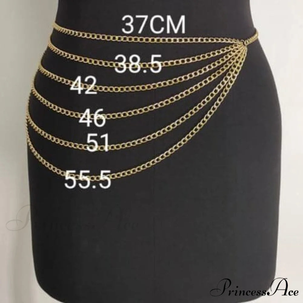 Metal chain waist with layers