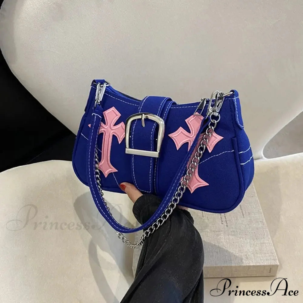 Metal Clasp Canvas Shoulder Bag shoulder-250126