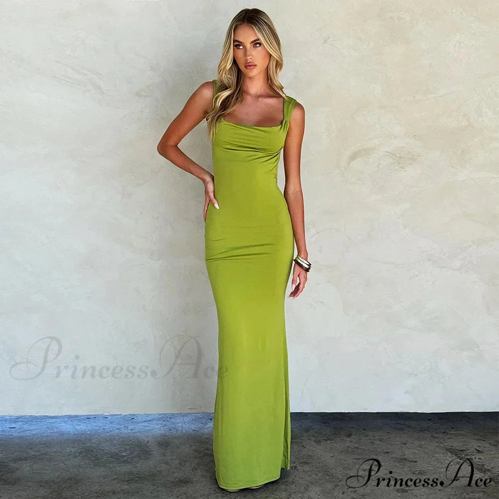 MIA Elegant MAXI DRESS Green / S