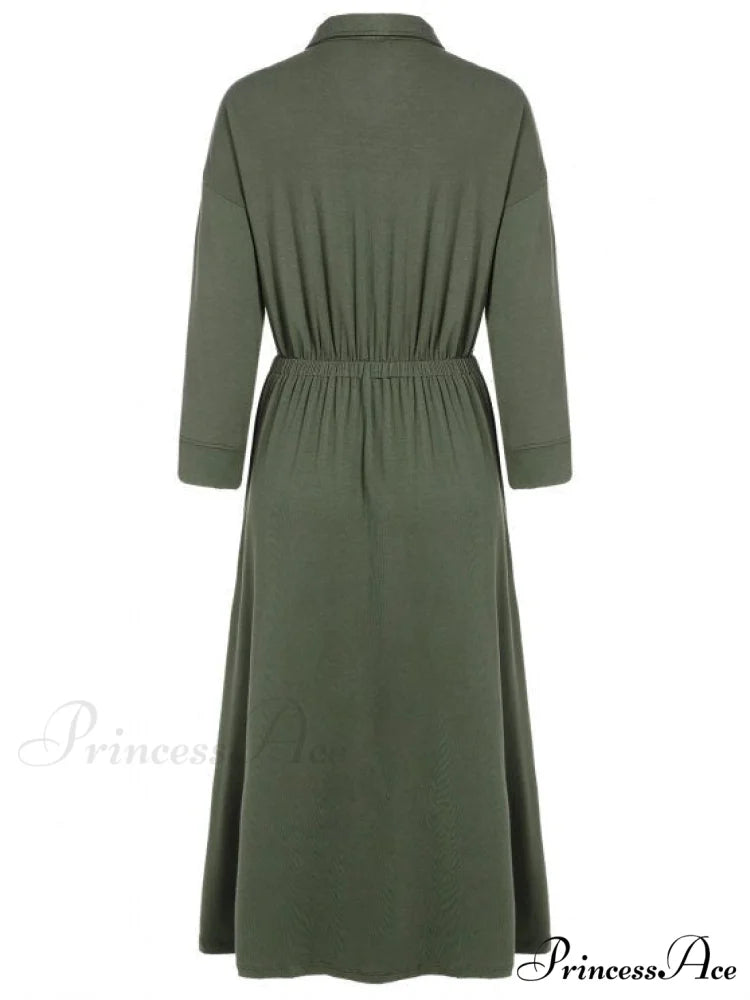 Military Gown With Midi Pockets