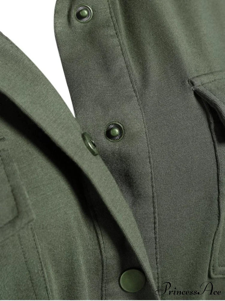 Military Gown With Midi Pockets