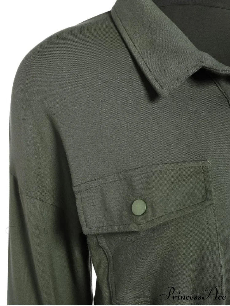 Military Gown With Midi Pockets